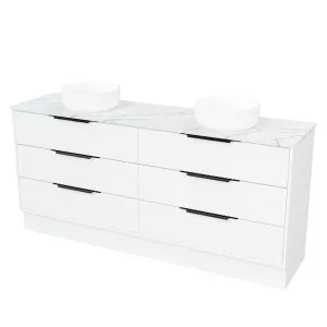 Emmett Vanity 1800mm Double WG Basins SilkSurface AC Top Floorstanding, White Satin by Timberline, a Vanities for sale on Style Sourcebook