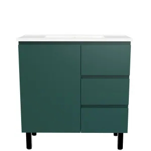 Florida Ensuite Vanity 800mm Centre Bowl Urban Top On Legs, Emerald Green Satin by Timberline, a Vanities for sale on Style Sourcebook