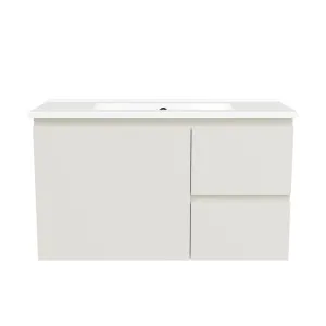 Florida Ensuite Vanity 800mm Centre Bowl Urban Top Wall hung, Grey Beige Satin by Timberline, a Vanities for sale on Style Sourcebook