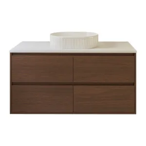 Grange Vanity 1200mm Centre WG Basin SilkSurface AC Top Wall hung, Aged Walnut by Timberline, a Vanities for sale on Style Sourcebook