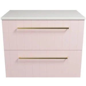 Henley Vanity 750mm Centre WG Basin SilkSurface AC Top Wall hung, Pastel Pink Satin by Timberline, a Vanities for sale on Style Sourcebook