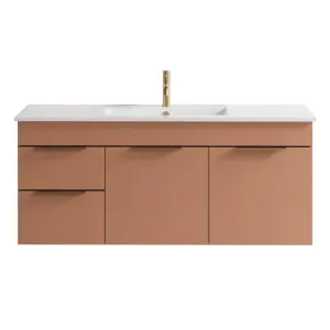 Indiana Vanity 1200mm Centre Bowl Alpha Top Wall hung, New Penny Satin by Timberline, a Vanities for sale on Style Sourcebook