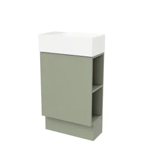 Lottie Vanity 480mm Left Bowl Liberty Top Floor standing, Olive Satin by Timberline, a Vanities for sale on Style Sourcebook