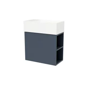 Lottie Vanity 480mm Left Bowl Liberty Top Wall hung, Navy Blue Satin by Timberline, a Vanities for sale on Style Sourcebook