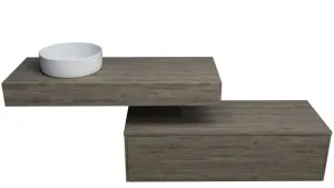 Milan Cabinet + Floating Top 1200mm Left Bowl 140mm Laminate Top Wall hung, Antico Oak by Timberline, a Vanities for sale on Style Sourcebook