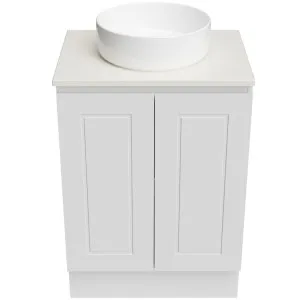 Nevada Classic Vanity 600mm Centre WG Basin SilkSurface AC Top Floor standing, White Satin by Timberline, a Vanities for sale on Style Sourcebook