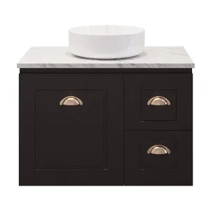 Nevada Classic Vanity 750mm Centre WG Basin SilkSurface AC Top Wall hung, Black Satin by Timberline, a Vanities for sale on Style Sourcebook