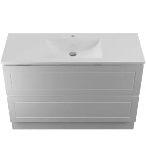 Nevada Plus Classic Vanity 1200mm Centre Bowl Regal Top Floor standing, Light Grey Satin by Timberline, a Vanities for sale on Style Sourcebook