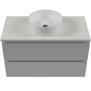 Nevada Plus Classic Vanity 900mm Centre WG Basin SilkSurface AC Top Wall hung, Light Grey Satin by Timberline, a Vanities for sale on Style Sourcebook