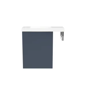 Oscar Vanity 550mm/400mm Left Bowl Nano Top with rail Wall Hung, Navy Blue Satin by Timberline, a Vanities for sale on Style Sourcebook