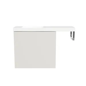 Oscar Vanity 800mm/550mm Left Bowl Nano Top with rail Wall Hung, Grey Beige Satin by Timberline, a Vanities for sale on Style Sourcebook