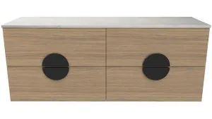 Oxbow Vanity 1500mm Centre WG Basin SilkSurface AC Top Wall hung, Prime Oak by Timberline, a Vanities for sale on Style Sourcebook