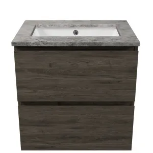 Oxbow Vanity 600mm Centre WG Basin SilkSurface UC Top Wall hung, Antico Oak by Timberline, a Vanities for sale on Style Sourcebook