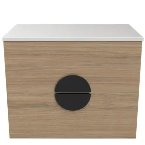 Oxbow Vanity 750mm Centre WG Basin SilkSurface AC Top Wall hung, Prime Oak by Timberline, a Vanities for sale on Style Sourcebook