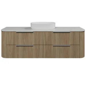 Socoa Vanity 1800mm Centre WG Basin SilkSurface AC Top Wall hung, Prime Oak by Timberline, a Vanities for sale on Style Sourcebook