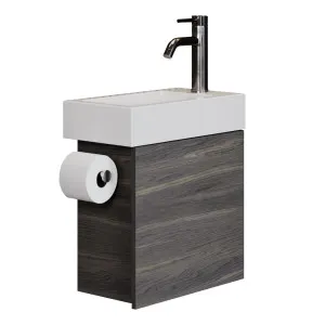 Theo Vanity 460mm Right Bowl Opal Top Wall hung, Bottega Oak by Timberline, a Vanities for sale on Style Sourcebook