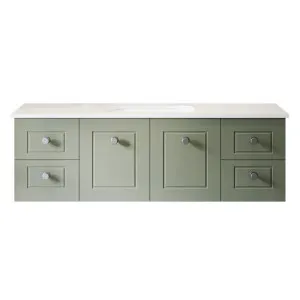 Victoria Vanity 1500mm Centre WG Basin SilkSurface UC Top Wall hung, Upgraded, Olive Satin by Timberline, a Vanities for sale on Style Sourcebook
