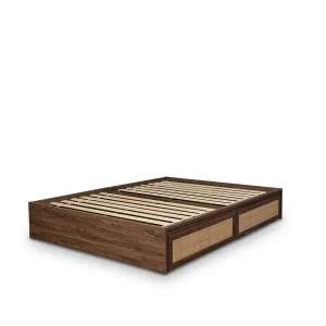 Noosa Rattan Queen Bed Base and Vale Queen Mattress Bundle - Walnut - Mocka by Mocka., a Mattresses for sale on Style Sourcebook
