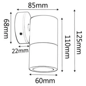 CLA Weatherproof Outdoor Wall Spotlight with Fixed Cylindrical Head Stainless Steel by Compact Lamps Australia, a Wall Lighting for sale on Style Sourcebook