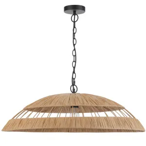 Telbix Vallejo Wide Woven Raffia Shade Pendant Large by Telbix, a Lighting for sale on Style Sourcebook