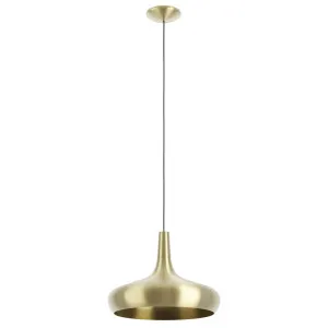 Eglo Sabinar Steel Dome Brushed Brass Pendant Large by Eglo, a Lighting for sale on Style Sourcebook