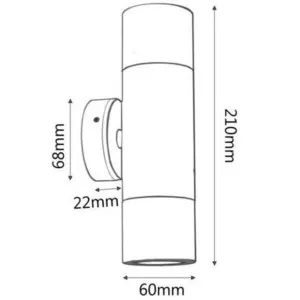 CLA Weatherproof Outdoor Up/Down Wall Spotlight in Cylindrical Design Black by Compact Lamps Australia, a Wall Lighting for sale on Style Sourcebook