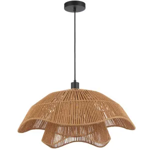 Telbix Zamora Sculptural Pendant with Woven Raffia Coastal Style Natural by Telbix, a Lighting for sale on Style Sourcebook