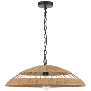 Telbix Vallejo Wide Woven Raffia Shade Pendant Medium by Telbix, a Lighting for sale on Style Sourcebook