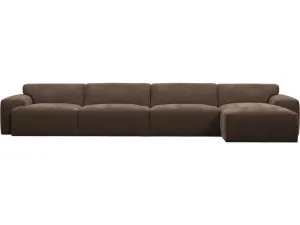 Copenhagen Muse Chocolate Chaise Sofa - 4 Seater by James Lane, a Sofas for sale on Style Sourcebook