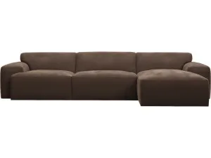 Copenhagen Muse Chocolate Chaise Sofa - 3 Seater by James Lane, a Sofas for sale on Style Sourcebook
