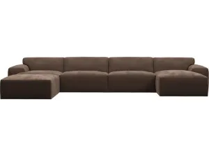 Copenhagen Muse Chocolate Chaise Sofa - 5 Seater U Shaped Modular by James Lane, a Sofas for sale on Style Sourcebook