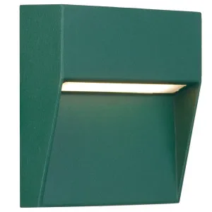 Telbix Terin Modern Outdoor Square LED Wall/Step Light in Textured Sand Finish Verde by Telbix, a Wall Lighting for sale on Style Sourcebook