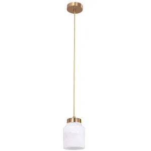 CLA Tufo Alabaster Jar Pendant with Brass Highlights White by Compact Lamps Australia, a Lighting for sale on Style Sourcebook