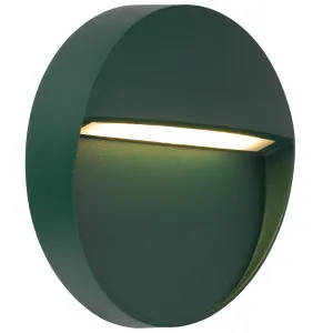 Telbix Terin Modern Outdoor Round LED Wall/Step Light in Textured Sand Finish Verde by Telbix, a Wall Lighting for sale on Style Sourcebook