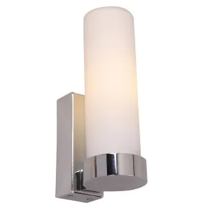 CLA Vara Minimalist Tubular Wall Light with Opal Glass Diffuser Chrome by Compact Lamps Australia, a Wall Lighting for sale on Style Sourcebook