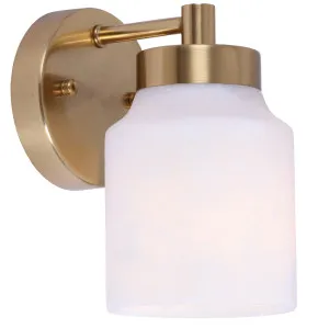 CLA Tufo Decorative Alabaster Jar Wall Light with Brass Highlights White by Compact Lamps Australia, a Wall Lighting for sale on Style Sourcebook
