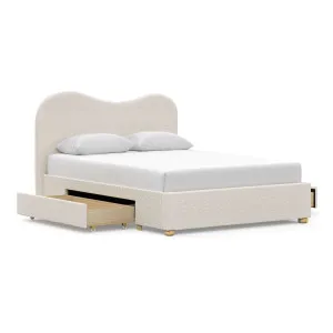 Aira Queen 2 Drawer Storage Bed Frame, Cream Boucle by L3 Home, a Beds & Bed Frames for sale on Style Sourcebook