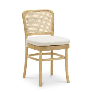 Prague Timber Seat Dining Chair, Cream Boucle & Natural (Set of 2) by L3 Home, a Dining Tables for sale on Style Sourcebook