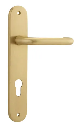 Oslo Lever - Oval - Brushed Brass - Entrance by Iver, a Door Hardware for sale on Style Sourcebook