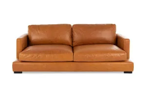 Long Beach Leather 3 Seat Sofa, Phoenix Tan, by Lounge Lovers by Lounge Lovers, a Sofas for sale on Style Sourcebook