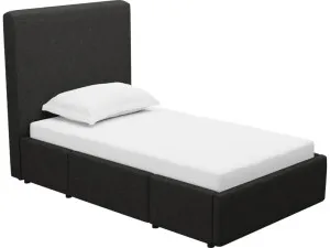 Aria California Charcoal Left Drawer Storage Bed by James Lane, a Beds & Bed Frames for sale on Style Sourcebook