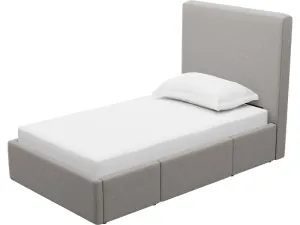 Aria Boucle Pumice Right Drawer Storage Bed by James Lane, a Beds & Bed Frames for sale on Style Sourcebook