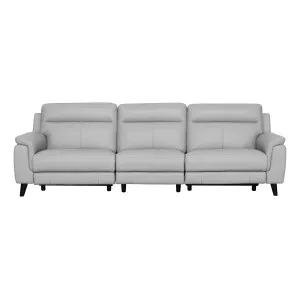 Forbes 3.5 Seater Recliner Sofa in Leather Pewter by OZ Design, a Chairs for sale on Style Sourcebook