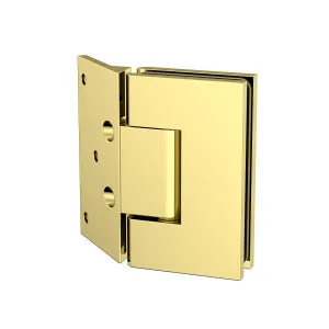Boston Heavy Duty Wall to Glass Hinges with 135 Degree Type Mounting Plate - Polished Gold by Estelle, a Bathroom Fixtures for sale on Style Sourcebook