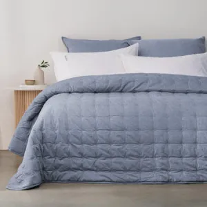 Vintage Coverlet - Softwash Cotton, King/Super King, Blue - Canningvale by Canningvale, a Quilts & Bedspreads for sale on Style Sourcebook