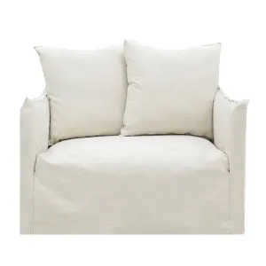 Como Linen Ecru Darling Chair - 1.5 Seater by James Lane, a Chairs for sale on Style Sourcebook