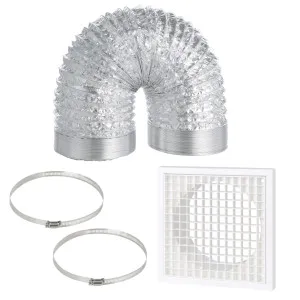 Eglo Samba Easy Install 150mm Aluminium Ventilation Ducting Kit with Square Grille 3m by Eglo, a Exhaust Fans for sale on Style Sourcebook