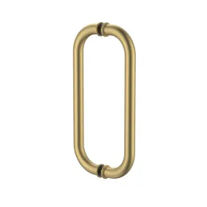 Round Double D Style Double Pull Shower Handle 275 mm Brushed Brass by Estelle, a Door Knobs & Handles for sale on Style Sourcebook