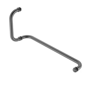 Round Shower Handle with Towel Rail Brushed Gun Metal by Estelle, a Towel Rails for sale on Style Sourcebook