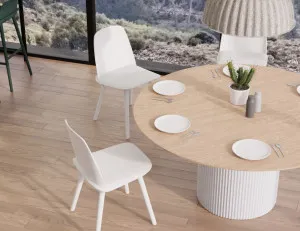 Mimi Dining Table - White - Natural - 155cm by Bent Design, a Dining Tables for sale on Style Sourcebook